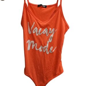 Orange 'Vacay Mode' Bodysuit